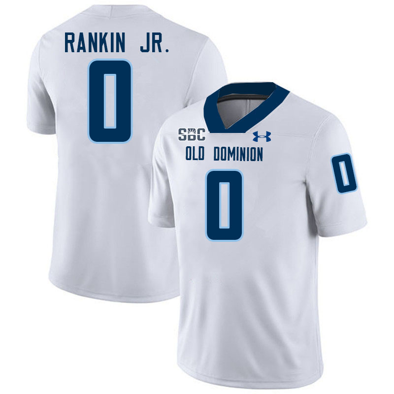 #0 Angelo Rankin Jr. Old Dominion Monarchs College Football Jerseys Stitched-White